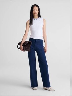 NWT Emmy Short Wide-leg Jean Sz 28s classic Indigo stretch